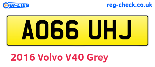 Grey 2016 Volvo V40 (AO66UHJ)