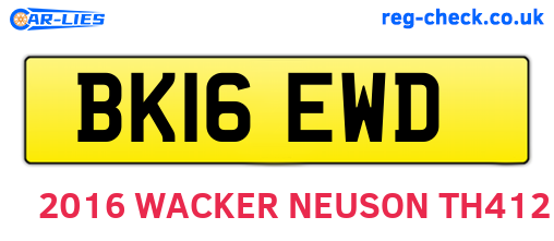 BK16EWD are the vehicle registration plates.