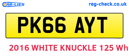 PK66AYT are the vehicle registration plates.