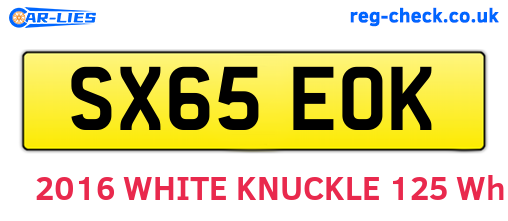 SX65EOK are the vehicle registration plates.