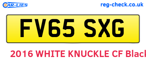 FV65SXG are the vehicle registration plates.