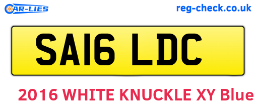 SA16LDC are the vehicle registration plates.