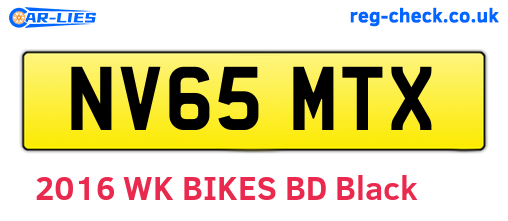 NV65MTX are the vehicle registration plates.