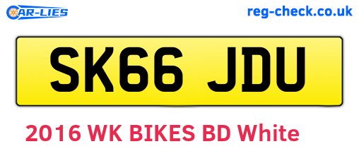 SK66JDU are the vehicle registration plates.