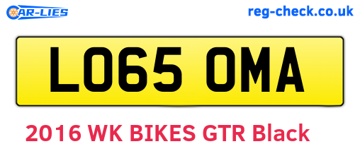 LO65OMA are the vehicle registration plates.