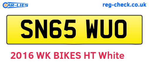 SN65WUO are the vehicle registration plates.