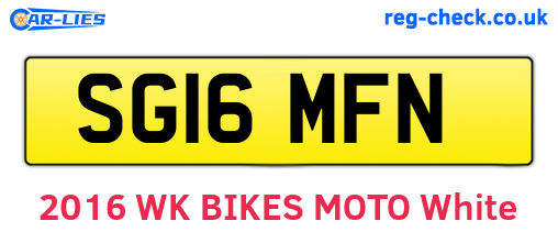 SG16MFN are the vehicle registration plates.