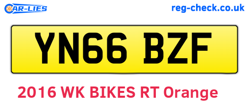 YN66BZF are the vehicle registration plates.