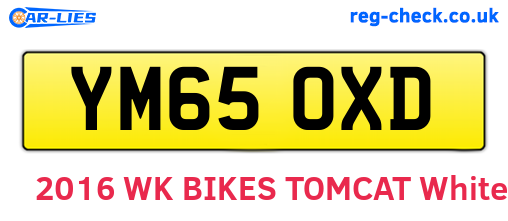 YM65OXD are the vehicle registration plates.