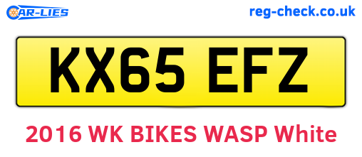 KX65EFZ are the vehicle registration plates.