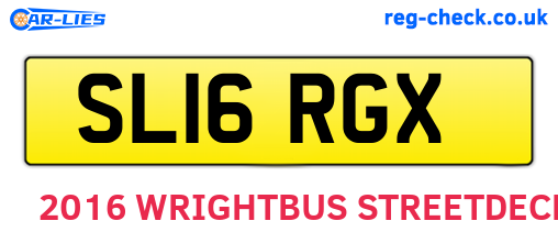 SL16RGX are the vehicle registration plates.