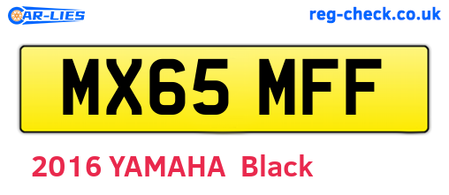 MX65MFF are the vehicle registration plates.