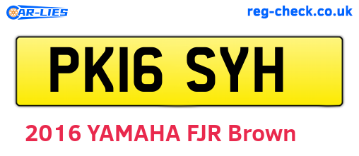 PK16SYH are the vehicle registration plates.