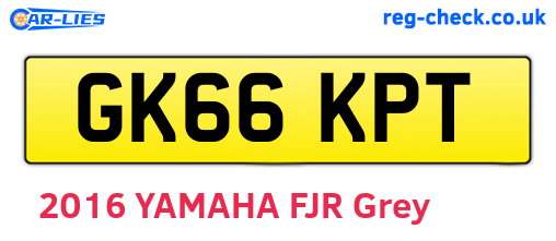 GK66KPT are the vehicle registration plates.