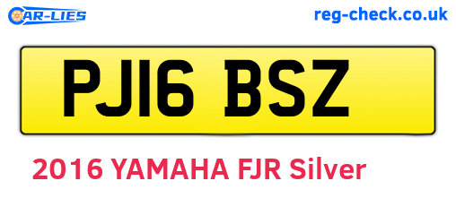 PJ16BSZ are the vehicle registration plates.