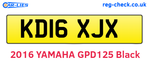 KD16XJX are the vehicle registration plates.