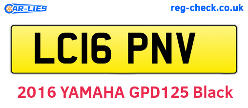 LC16PNV are the vehicle registration plates.