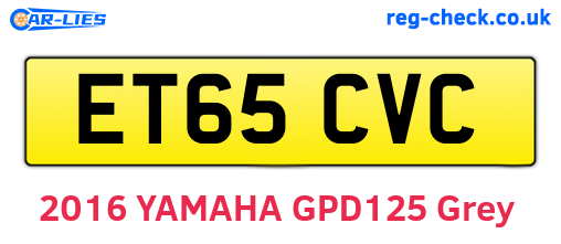 ET65CVC are the vehicle registration plates.