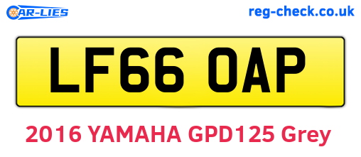 LF66OAP are the vehicle registration plates.