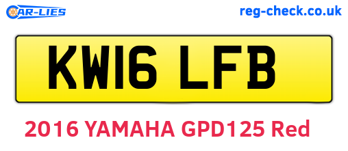 KW16LFB are the vehicle registration plates.
