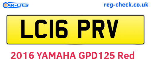 LC16PRV are the vehicle registration plates.