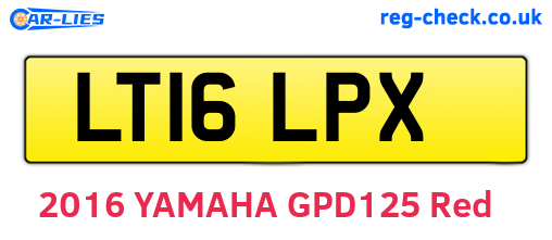LT16LPX are the vehicle registration plates.