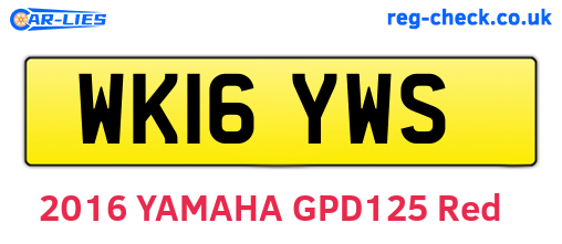 WK16YWS are the vehicle registration plates.