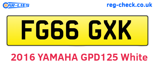 FG66GXK are the vehicle registration plates.