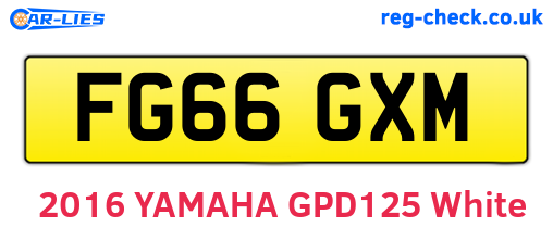 FG66GXM are the vehicle registration plates.