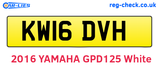 KW16DVH are the vehicle registration plates.