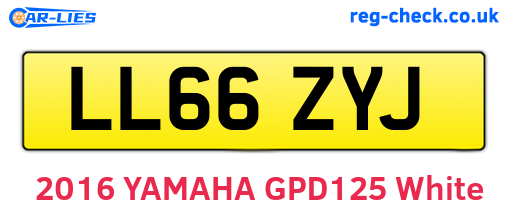 LL66ZYJ are the vehicle registration plates.