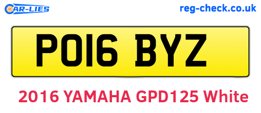 PO16BYZ are the vehicle registration plates.