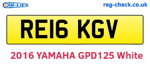 RE16KGV are the vehicle registration plates.