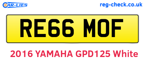 RE66MOF are the vehicle registration plates.