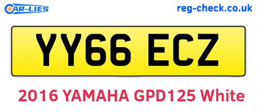 YY66ECZ are the vehicle registration plates.
