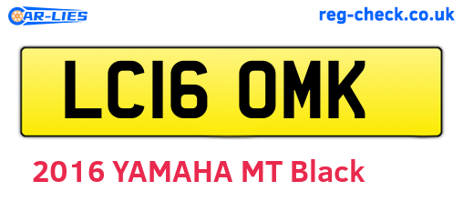 LC16OMK are the vehicle registration plates.