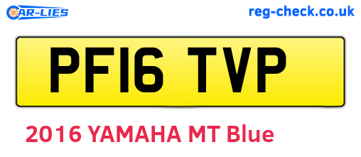 PF16TVP are the vehicle registration plates.