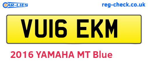 VU16EKM are the vehicle registration plates.
