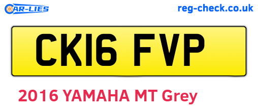 CK16FVP are the vehicle registration plates.