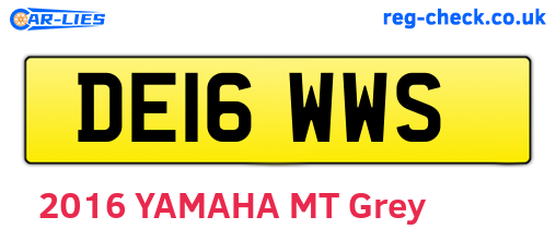 DE16WWS are the vehicle registration plates.