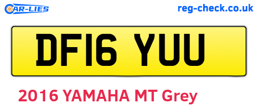 DF16YUU are the vehicle registration plates.