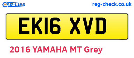 EK16XVD are the vehicle registration plates.