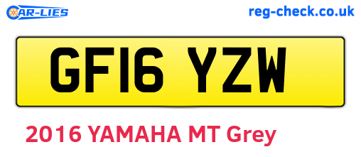 GF16YZW are the vehicle registration plates.