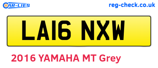 LA16NXW are the vehicle registration plates.