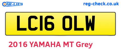 LC16OLW are the vehicle registration plates.