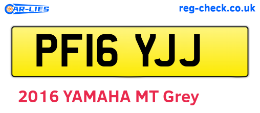PF16YJJ are the vehicle registration plates.