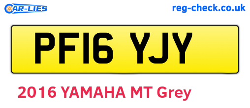 PF16YJY are the vehicle registration plates.