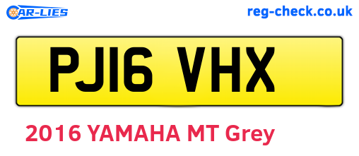 PJ16VHX are the vehicle registration plates.