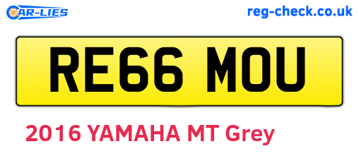RE66MOU are the vehicle registration plates.