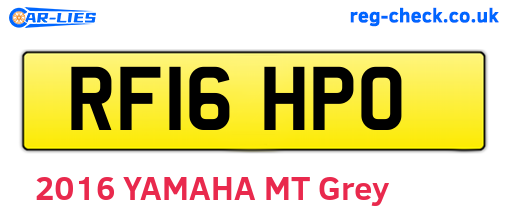 RF16HPO are the vehicle registration plates.